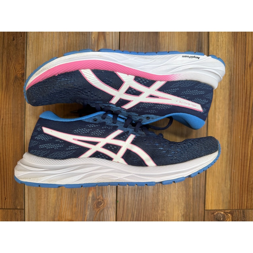 Asics Gel-Excite 7 Womens Running Shoes Navy Blue Pink 1012A875 Size 8